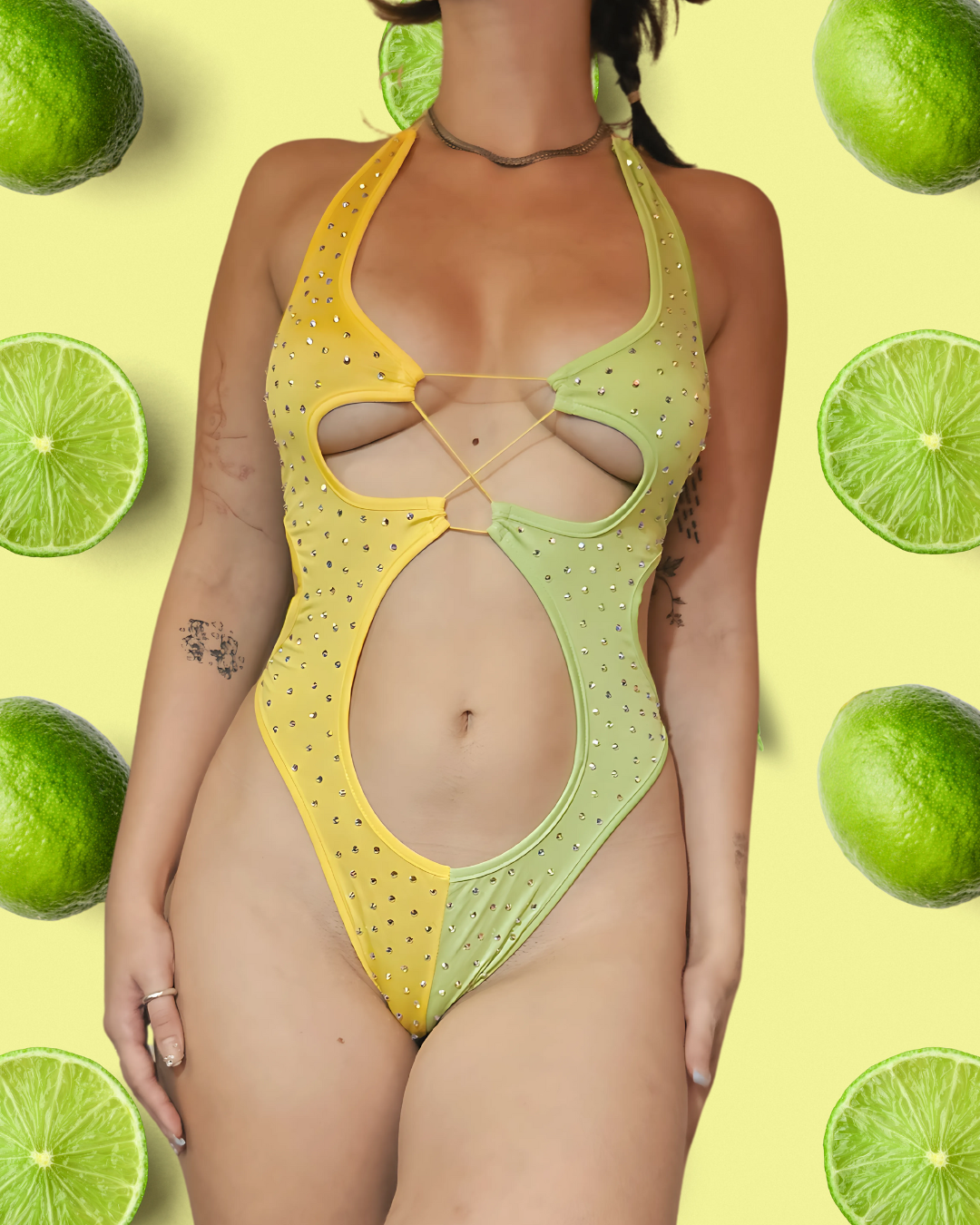 Lemon Lime Split Onepiece