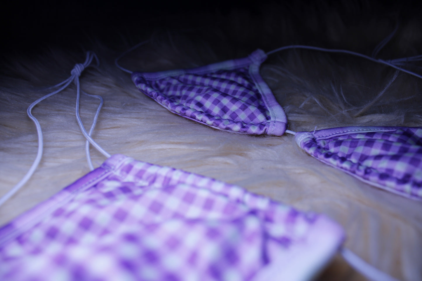 Gingham Stripper Microkini