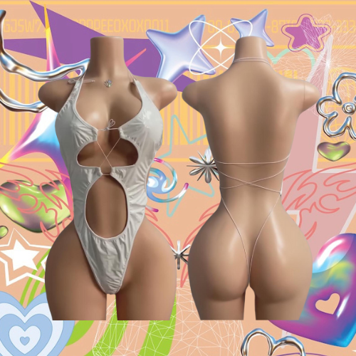 Vyxen Milk Vinyl Stripper Shiny One piece
